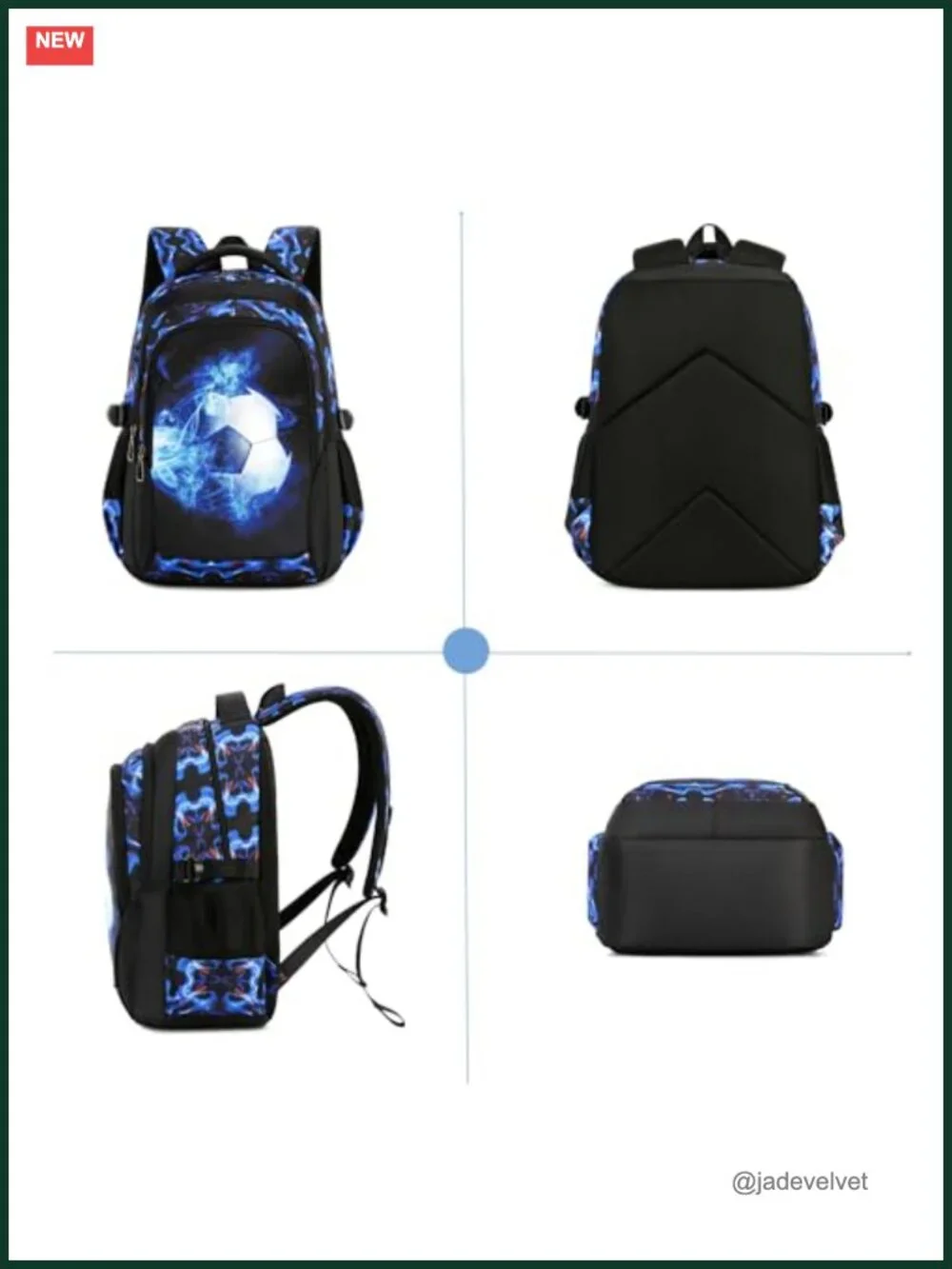 Kids Backpack Durable Elementary Middle School Soccer Laptop Bookbag 18in